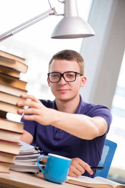 Estudiante joven preparándose para los exámenes escolares — Foto de Stock