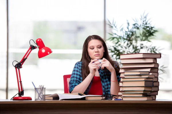 Giovane studente che si prepara per gli esami scolastici — Foto Stock