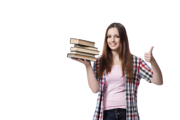 Estudiante joven preparándose para los exámenes escolares — Foto de Stock