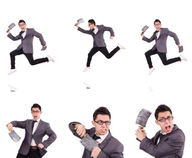 Baltası olan adam beyazdan soyutlanmış.