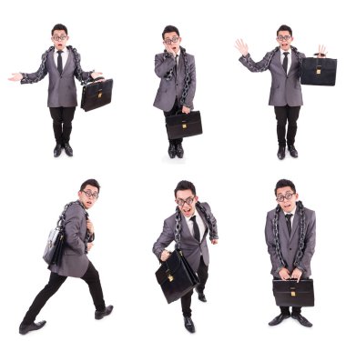 Beyazlara zincirlenmiş iş adamı