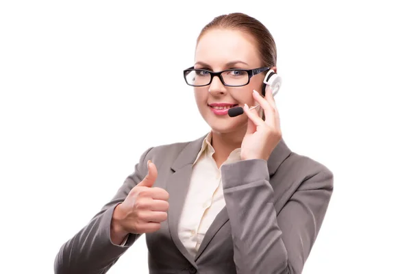 Call center operator isolated on white background — Stock Photo, Image