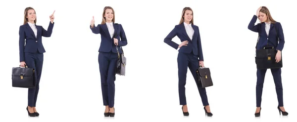 Mujer de negocios en traje aislado en blanco —  Fotos de Stock