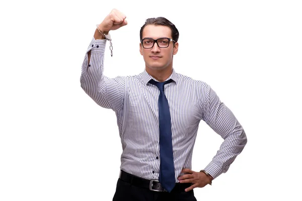 ビジネスマン手錠の分離白 — ストック写真