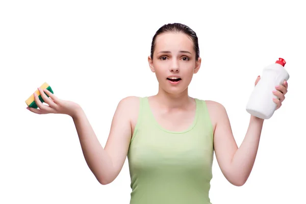 Young housewife in cleaning concept — Stock Photo, Image