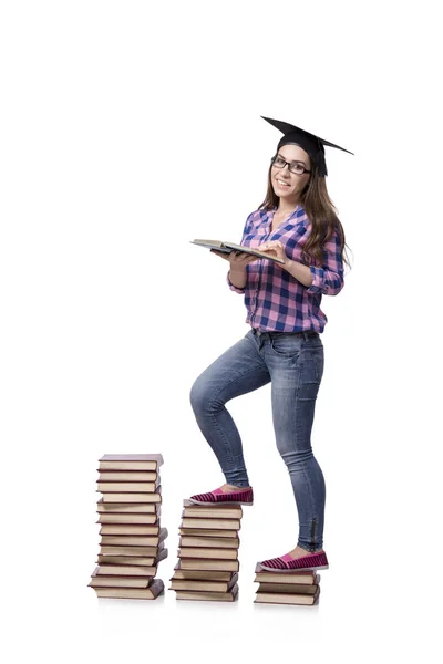 Jovem estudante se preparando para os exames escolares — Fotografia de Stock