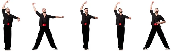 İspanyol dansçı beyaz üzerine çeşitli teşkil etmektedir — Stok fotoğraf