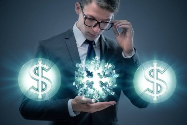 Amerikan doları konseptinde bir adam