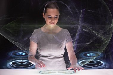 İşkadını kavramı soyut düğmelere basarak