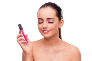 Beyaz izole kavramı makyaj güzel kadın