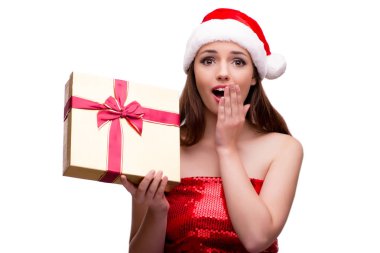 Genç kadın Noel kavramı içinde kar kız kostüm