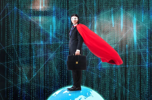 Man met supermachten uitspraak van de wereld — Stockfoto