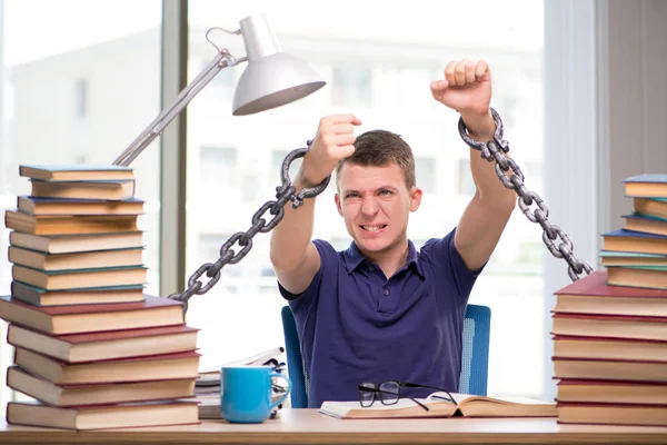 Young student forced to study tied