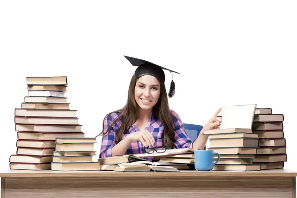 Giovane studente che si prepara per gli esami scolastici — Foto Stock