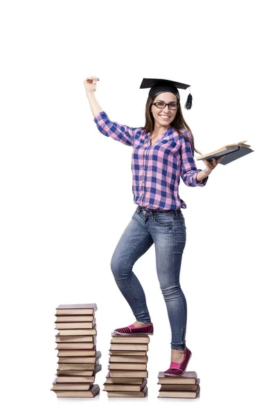 Jovem estudante se preparando para os exames escolares — Fotografia de Stock