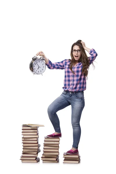 Jonge student bereidt zich voor op schoolexamens — Stockfoto