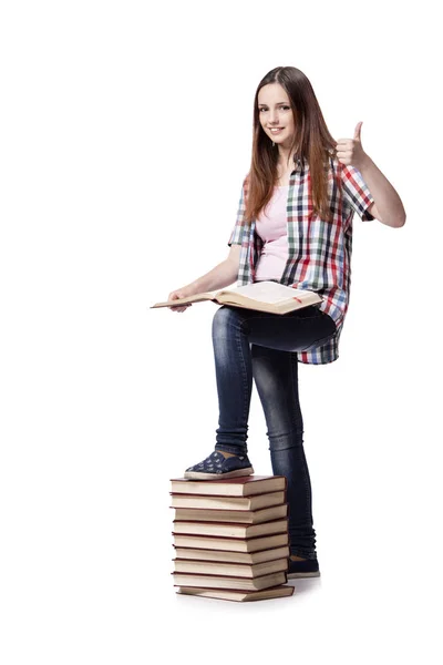Junge Studentin bereitet sich auf Schulprüfungen vor — Stockfoto