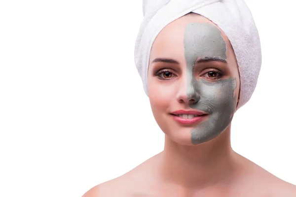 Mujer en el concepto de tratamiento facial aislado en blanco —  Fotos de Stock