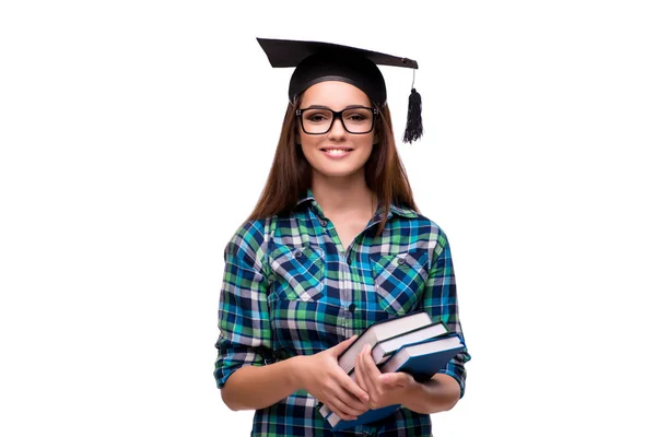 Mladý student izolovaný na bílém pozadí — Stock fotografie