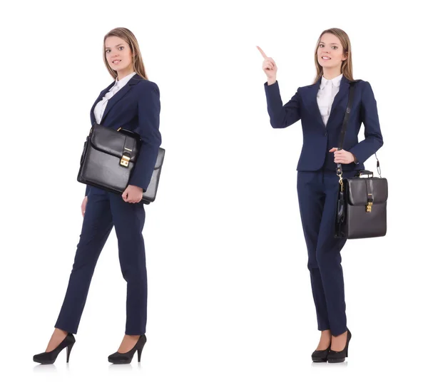 Businesswoman in suit isolated on white — Stock Photo, Image