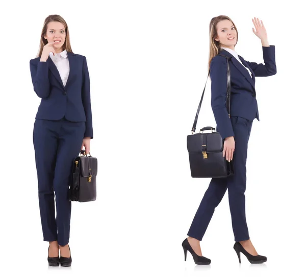 Businesswoman in suit isolated on white — Stock Photo, Image