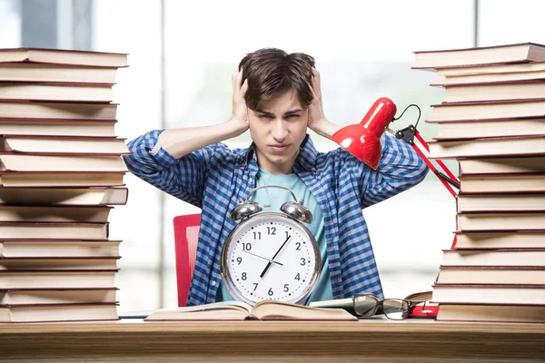 Jovem estudante se preparando para os exames escolares — Fotografia de Stock