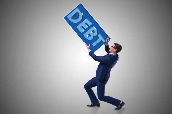 Man som kämpar med hög skuldsättning — Stockfoto
