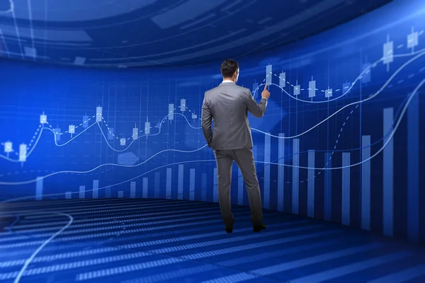 Man in stock exchange trading concept — Stockfoto