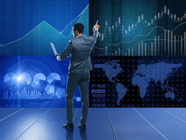 Affärsman i börsen trading koncept — Stockfoto