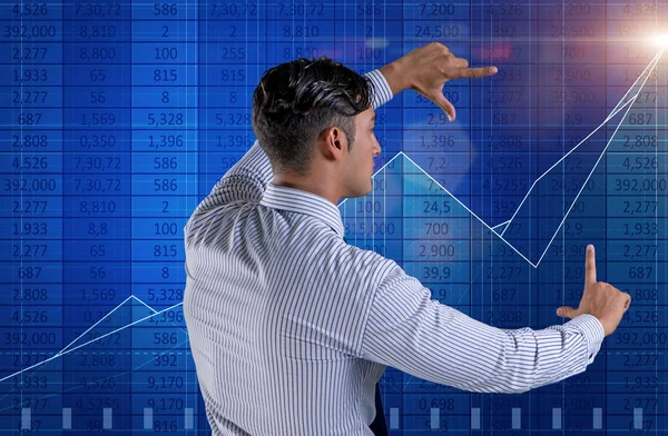 Mannen i börsen trading koncept — Stockfoto