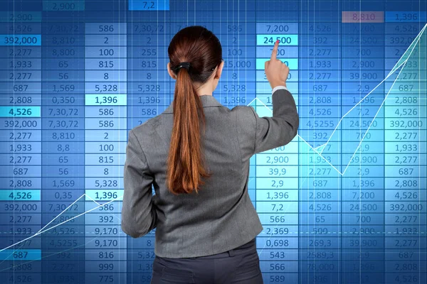 Affärskvinna i börsen trading koncept — Stockfoto