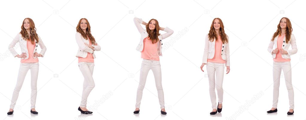 Young woman isolated on the white background