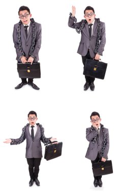 Beyazlara zincirlenmiş iş adamı