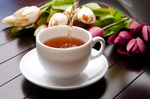 Csésze tea, vendéglátóipari koncepció — Stock Fotó