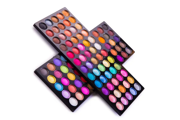 Set of colourful shadow for make-up isolated on white — Stock Photo, Image