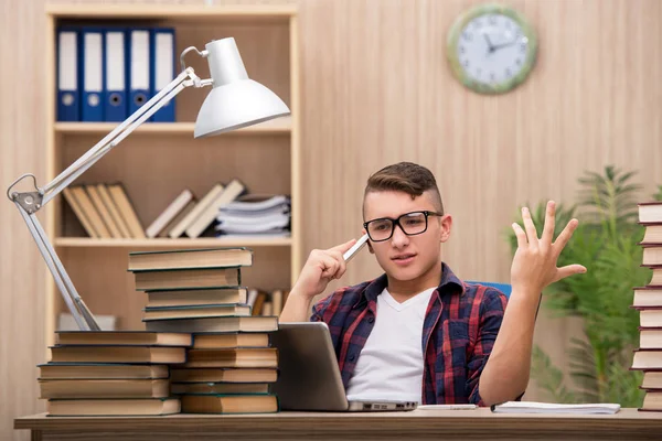 Jovem estudante se preparando para os exames escolares — Fotografia de Stock