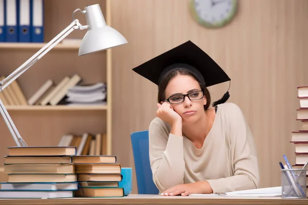 Young student preparing for university exams