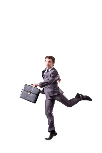 Funny businessman isolated on the white background — Stock Photo, Image