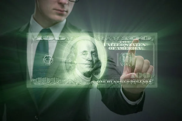 Geschäftsmann und Dollar im Geschäftskonzept — Stockfoto