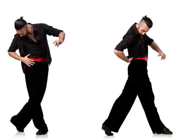 화이트에 다양 한 포즈에 스페인 댄서 — 스톡 사진