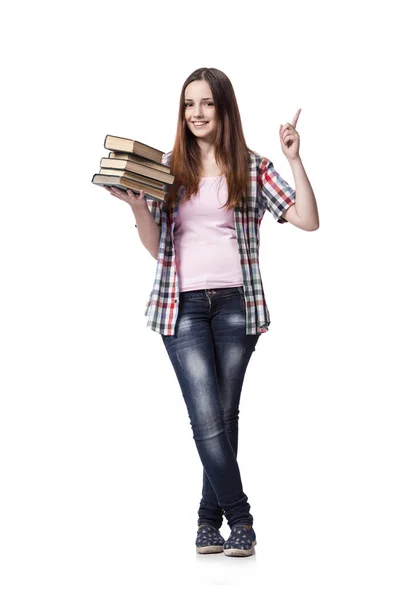 Estudiante joven preparándose para los exámenes escolares — Foto de Stock