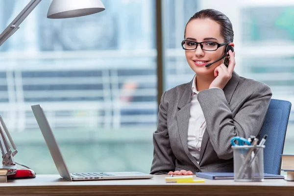 Call center operator in business concept — Stock Photo, Image