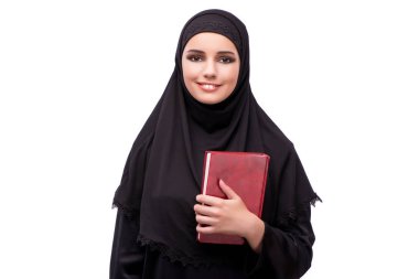 Siyah üzerine beyaz izole içinde Müslüman kadın