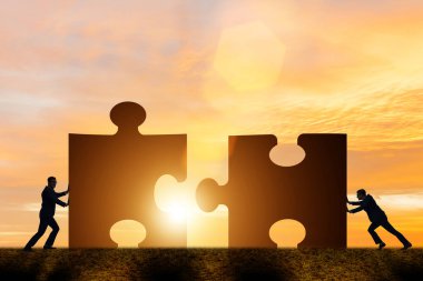 Parçalı bulmaca ile takım çalışması iş kavramı