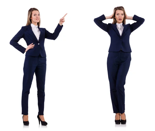 Mujer de negocios en traje aislado en blanco —  Fotos de Stock