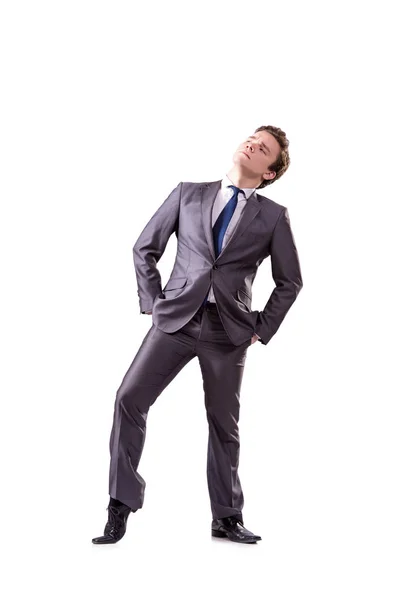 Funny businessman isolated on the white background — Stock Photo, Image