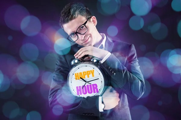 Biznesmen w koncepcji happy hour — Zdjęcie stockowe
