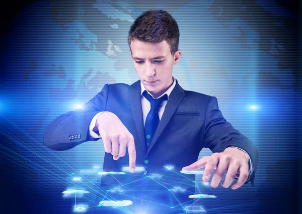 Man in Cloup Computing-Konzept — Stockfoto