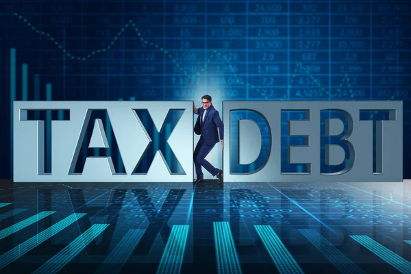 Businessman in tax and debt concept — Stock Photo, Image