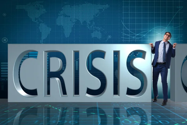 Omul de afaceri în conceptul de afaceri de criză — Fotografie, imagine de stoc